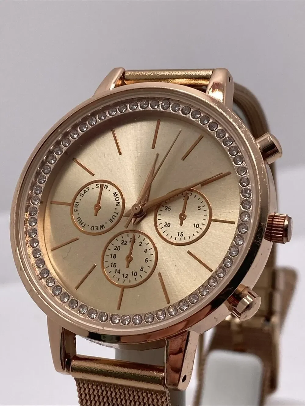 Rose Gold Womens Watch Works New Batteey